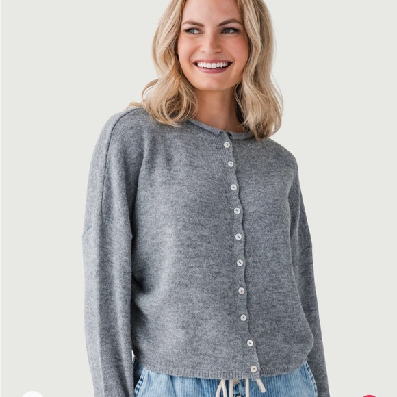 Gray Knit Cardigan by Things Between - Picture 1 of 3